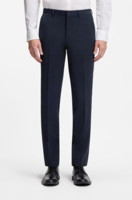 Costume deux pi&egrave;ces Extra Slim en laine m&eacute;lang&eacute;e, Bleu fonc&eacute;
