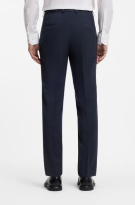 Tweedelig, extra slim-fit pak van een wolmix, Donkerblauw