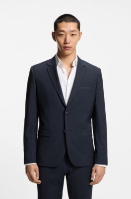 Two-piece extra-slim-fit suit in a wool blend, Dark Blue