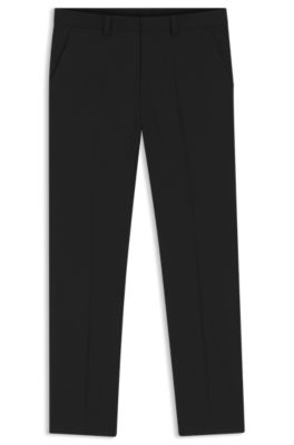 Modern-fit trousers in a performance-stretch wool blend, Black