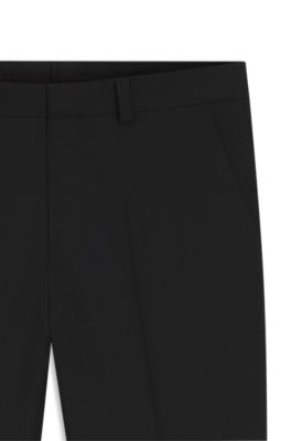 Modern-fit trousers in a performance-stretch wool blend, Black