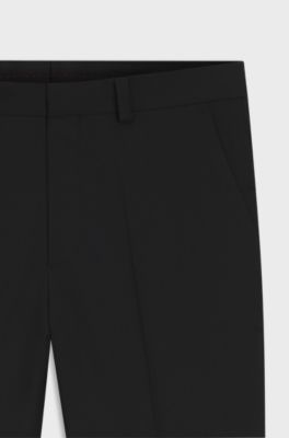 Modern-fit trousers in a performance-stretch wool blend, Black