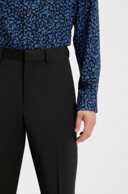 Modern-fit trousers in a performance-stretch wool blend, Black