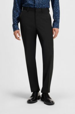 Modern-fit trousers in a performance-stretch wool blend, Black