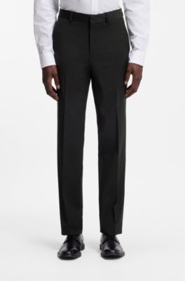 Pantaloni con fit moderno in misto lana elasticizzato ad alte prestazioni, Nero