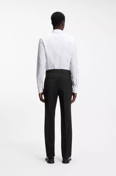 Modern-fit trousers in a performance-stretch wool blend