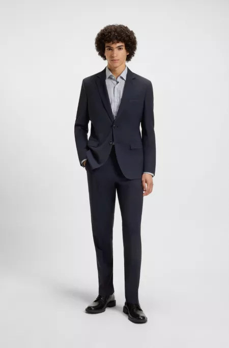 Modern-fit trousers in a performance-stretch wool blend