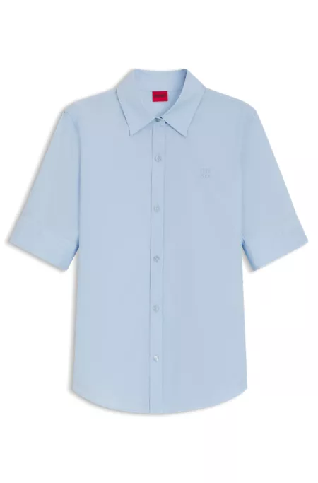 Regular-fit blouse in lightweight cotton canvas