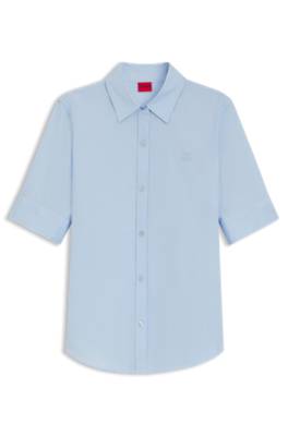 Hugo Regular-fit blouse in lightweight cotton canvas blusar dam – bild 4