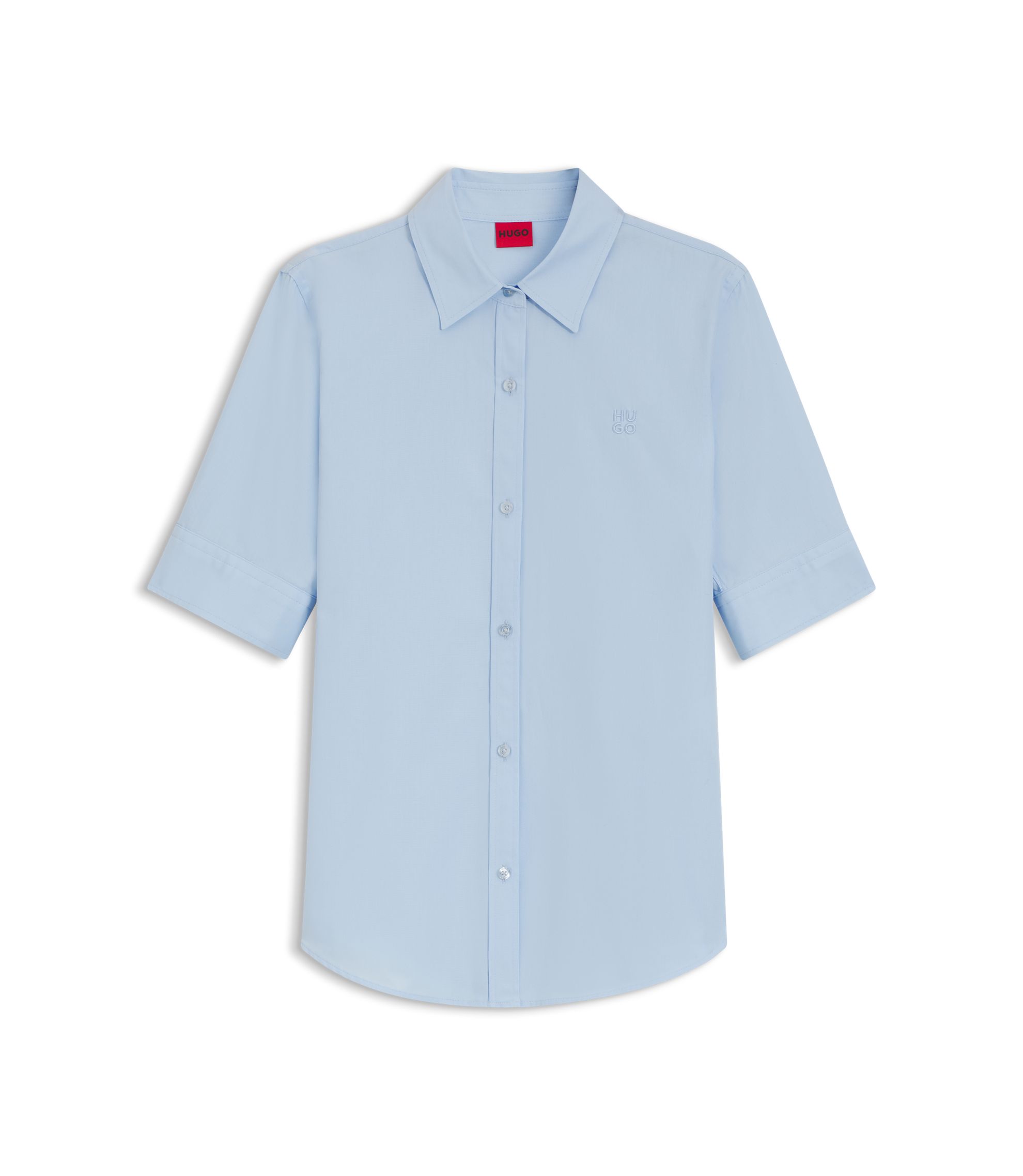 Regular-Fit Bluse aus leichtem Baumwoll-Canvas