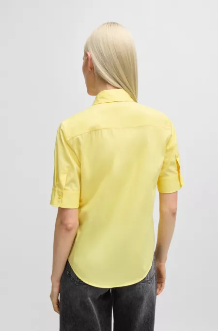 Regular-fit blouse in cotton canvas