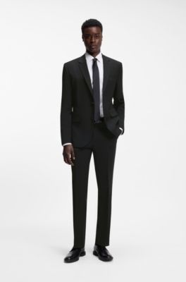 Extra Slim-Fit Sakko aus Woll-Mix, Schwarz