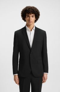 Veste Extra Slim en laine mélangée, Noir