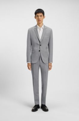 Blazer extra slim fit in misto lana, Grigio