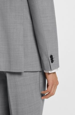 Blazer extra slim fit in misto lana, Grigio