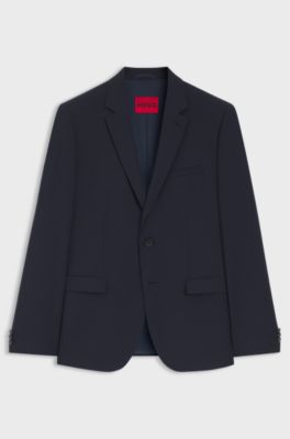 Extra-slim-fit blazer in a wool blend, Dark Blue