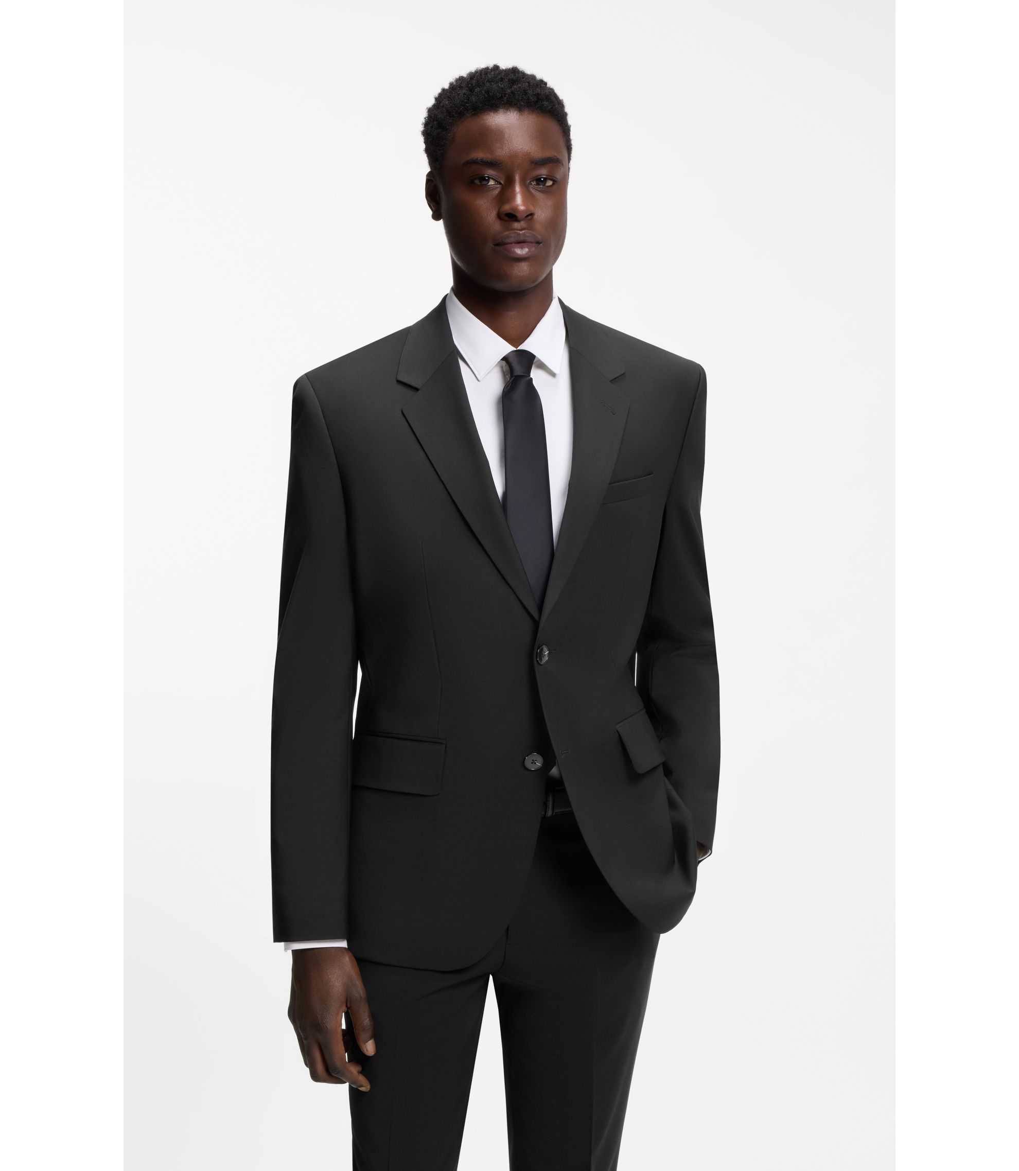 Modern-Fit Sakko aus elastischem Woll-Mix