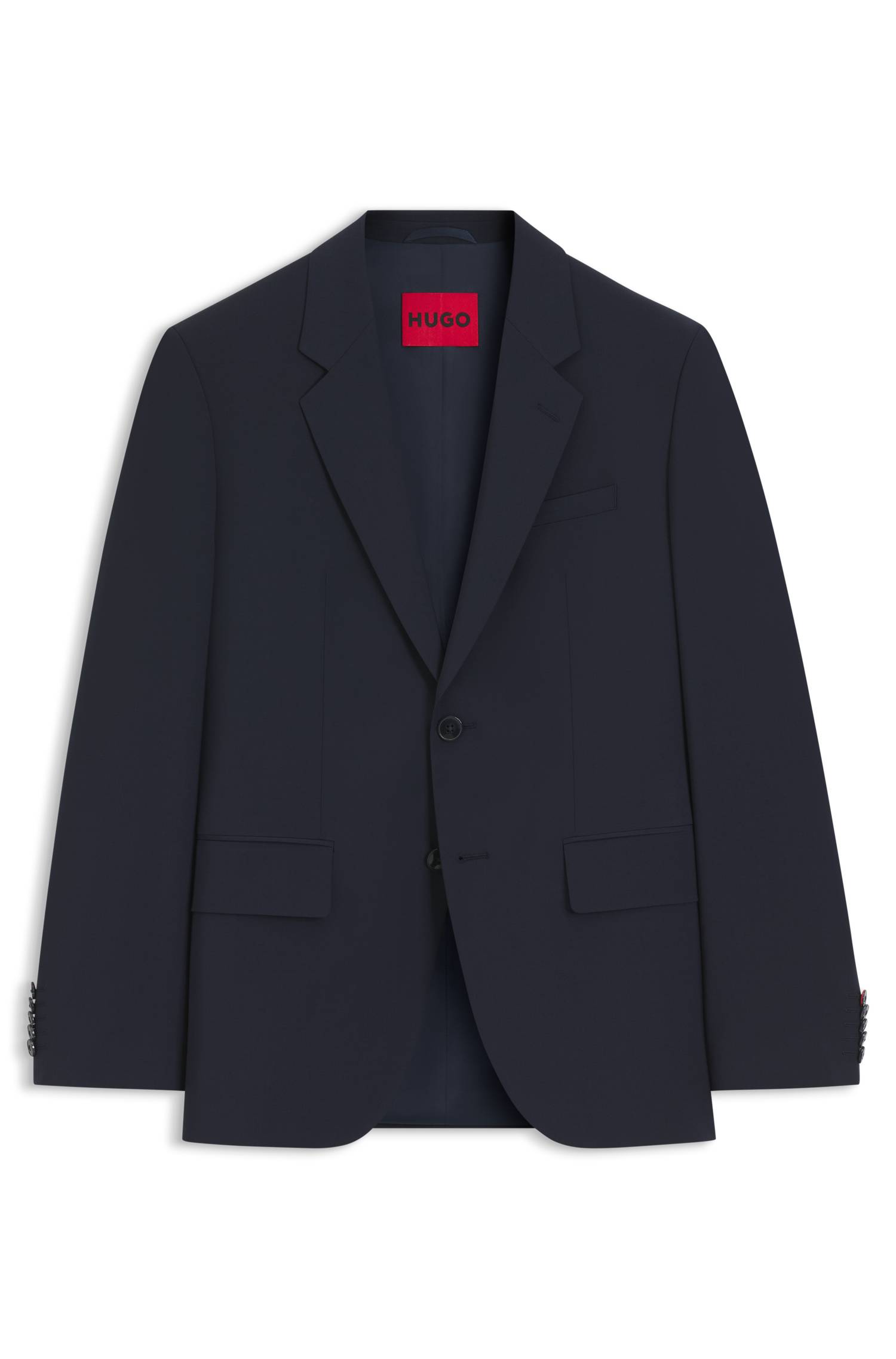 Hugo Modern-fit suit jacket in a stretch-wool blend kavajer & blazers herr – bild 4