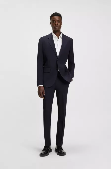 Modern-fit suit jacket in a stretch-wool blend