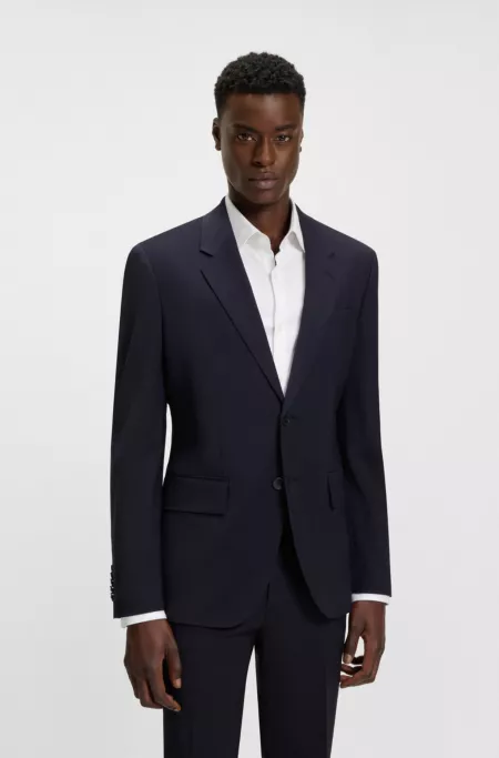 Modern-fit suit jacket in a stretch-wool blend
