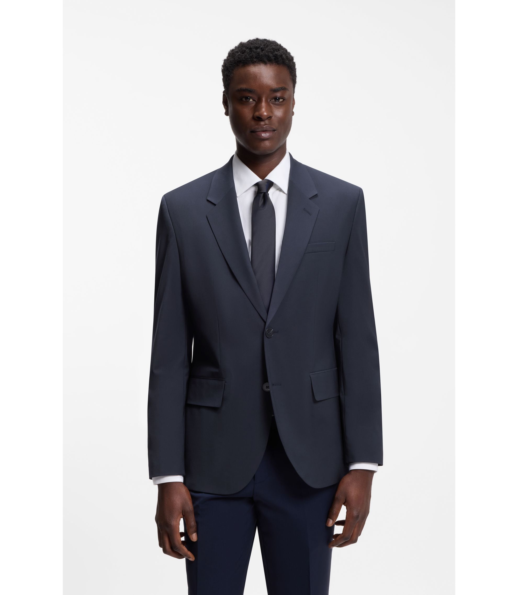 Modern-Fit Sakko aus elastischem Woll-Mix