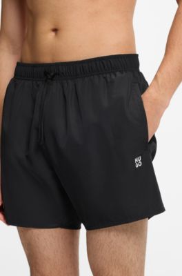 Swim shorts, beach towel and bag set, Black