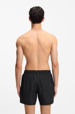 Set mit Badeshorts, Badetuch und Tasche, Schwarz