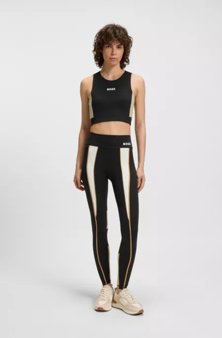 Active leggings in super-stretch fabric with contrast details