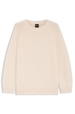 Relaxed-fit sweater in cotton, Natural