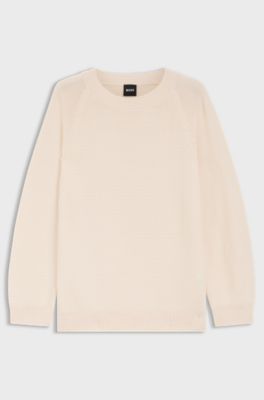 Relaxed-fit sweater in cotton, Natural