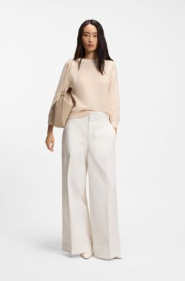 Relaxed-fit trui van katoen, Naturel