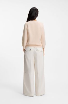 Relaxed-fit sweater in cotton, Natural