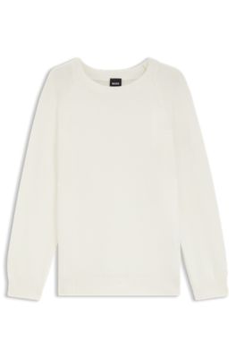 Relaxed-fit sweater in cotton, Natural
