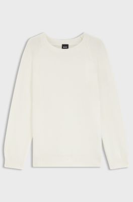 Relaxed-fit sweater in cotton, Natural