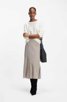 Relaxed-fit sweater in cotton, Natural