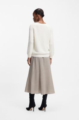 Relaxed-fit sweater in cotton, Natural