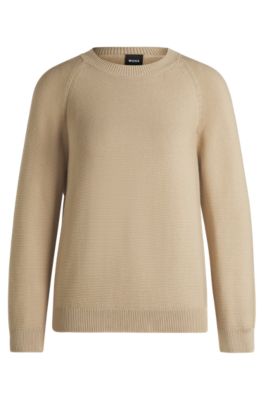 Relaxed-fit sweater in cotton, Beige