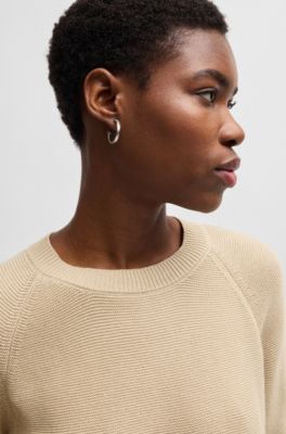 Relaxed-fit sweater in cotton, Beige