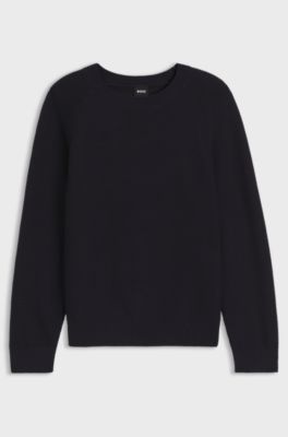Relaxed-fit sweater in cotton, Dark Blue