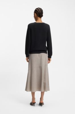 Pull coupe d&eacute;contract&eacute;e en coton, Bleu fonc&eacute;