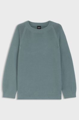 Maglione relaxed fit in cotone, Blu