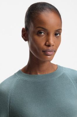 Maglione relaxed fit in cotone, Blu