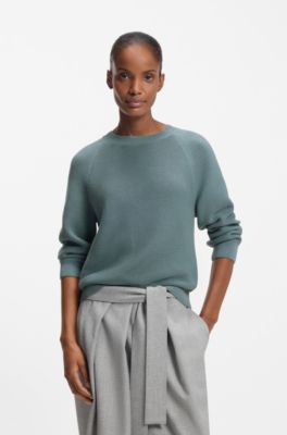 Relaxed-fit sweater in cotton, Blue