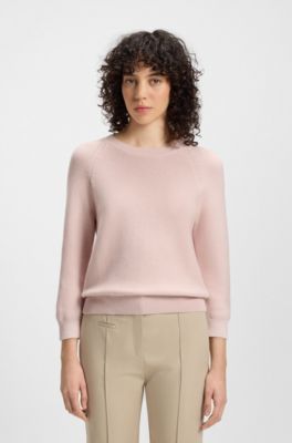 Relaxed-fit sweater in cotton, light pink