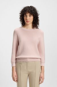 Knitted sweater in cotton, light pink
