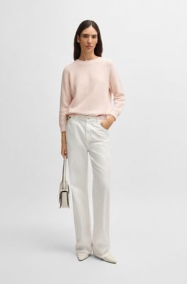 Relaxed-fit sweater in cotton, Light Pink