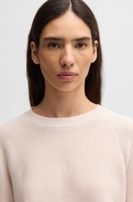 Relaxed-fit sweater in cotton, Light Pink