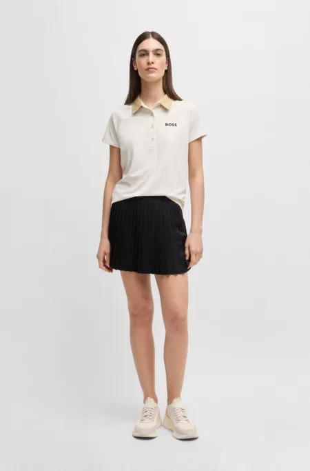 Colour-blocked active polo shirt with logo detail