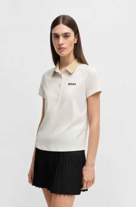 Colour-blocked active polo shirt with logo detail