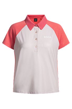 Colour-blocked active polo shirt with logo detail
